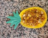 A picture of step 5 of  Mexican style Popcorn & Foxnut bhel.