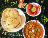 A picture of step 11 of Chole Bhature.