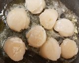 A picture of step 2 of My Garlic Butter Scallops and fish medley, green beans & Mash 💚.