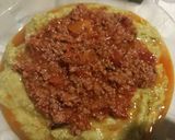 Foto del paso 5 de la receta: Polenta Verde con Queso y Salsa Bologñesa