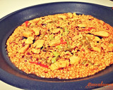 Foto del paso 3 de la receta: Arroz con pechuga de pollo y pimientos (arroz con poco que sabe a mucho)