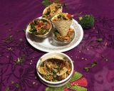 A picture of step 4 of Chatpata papad cone.