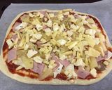 A picture of step 3 of Ham & Pineapple Pizza.