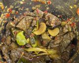 Gambar langkah 5 resipi Paru Sambalado Limau Purut.