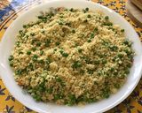 Une image de l'étape 9 de Semoule aux petits pois et bouillon de gambas.