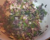 A picture of step 1 of Sicilian Hake Stew with Raisins and Mushrooms.