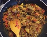 A picture of step 5 of Baingan Bharta/ Aubergine Indian restaurant style.