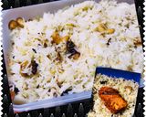 A picture of step 3 of Kashmiri pulao with grilled chicken.