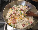 A picture of step 7 of Deany's fried rice.