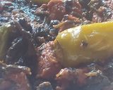 A picture of step 7 of Palak gosht.