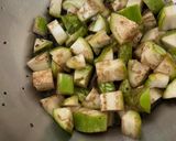 A picture of step 2 of Khandeshi Special green brinjals bhaji,with Ghadichi Poli (Lunch)recipe.