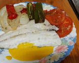 Foto del paso 5 de la receta Dorada al horno con salsa Rouille y verduras asadas