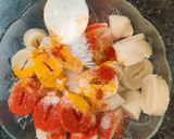 A picture of step 1 of Masala soya chaap.