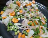 A picture of step 3 of Veg Tawa Pulao.