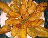 A picture of step 1 of Palak Brinjal Pokoda.