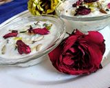 A picture of step 4 of Thandi kheer with condensed milk.
