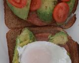 A picture of step 7 of My Grilled Chopped Pork, Avocado,Tomato & Poached Egg on Toast.