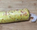 A picture of step 9 of Leave dhokla shushi roll.