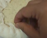 A picture of step 7 of Paneer Tikka Cheese Burst Pizza, without oven.