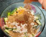 A picture of step 5 of Besani bhindi fry.