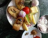 A picture of step 2 of Katla fish with baby pumpkin/ kochi kumdo diye katla machher jhol.