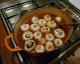 A picture of step 8 of Puy lentil stew with baked cauliflower and steamed cavolo nero.