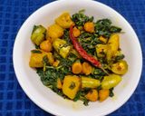 A picture of step 4 of Water Spinach or Kalmi Saag Chorchori.