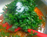 A picture of step 1 of Amaranth Subzi with Maize Flour.