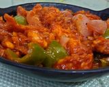 A picture of step 11 of Chilli Mushroom.