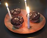 Foto langkah ke 12 dari resep Birthday chocolate muffin.