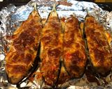 Foto del paso 7 de la receta Berenjenas rellenas con guarnición de aguacate y ensalada
