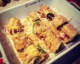 A picture of step 6 of Zucchini and Bacon Roll-Ups.