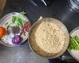 A picture of step 1 of Chapati upma.