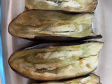 Berenjena rellena de pollo (Thermomix)