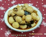 Hình bước làm 6 của món Trứng cút kho nấm 메추리알 버섯조림