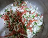 A picture of step 4 of Chicken jalfrezi with vegetable fried rice.