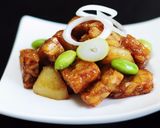 Foto langkah ke 8 dari resep Orak Arik Tempe Kentang Manis Saos Takoyaki.