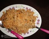 A picture of step 3 of Jellof rice.