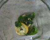 A picture of step 1 of Blue lagoon mojito.