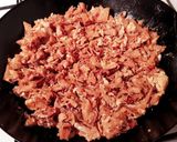 A picture of step 3 of Kottu parotta chicken.