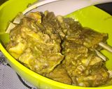 A picture of step 5 of Mutton in green sauce.