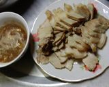 Hình bước làm 5 của món Cơm nhà gồm có: canh bí xanh, nộm da heo, thịt luộc chấm mắm tôm