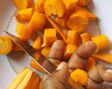 A picture of step 1 of Millet and carrot drink.
