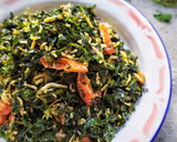 Foto langkah ke 5 dari resep Tumis daun pepaya + daun singkong teri medan.