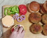 A picture of step 8 of Crispy Veg Tikki Burger Recipe/VegTikki Cheese Burger.