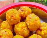 A picture of step 2 of Boondi Laddu.