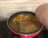 A picture of step 9 of Sindhi Style: 'Lal Math' or 'Lal Saag Dal'.