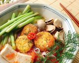 Hình bước làm 4 của món Bún chả cá chay rau cần