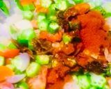 A picture of step 6 of Chettinad Special Bhindi Tamarind Pachadi.