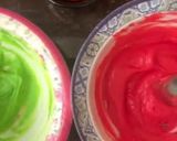 A picture of step 2 of Three layer Strawberry 🍓 Swiss roll.